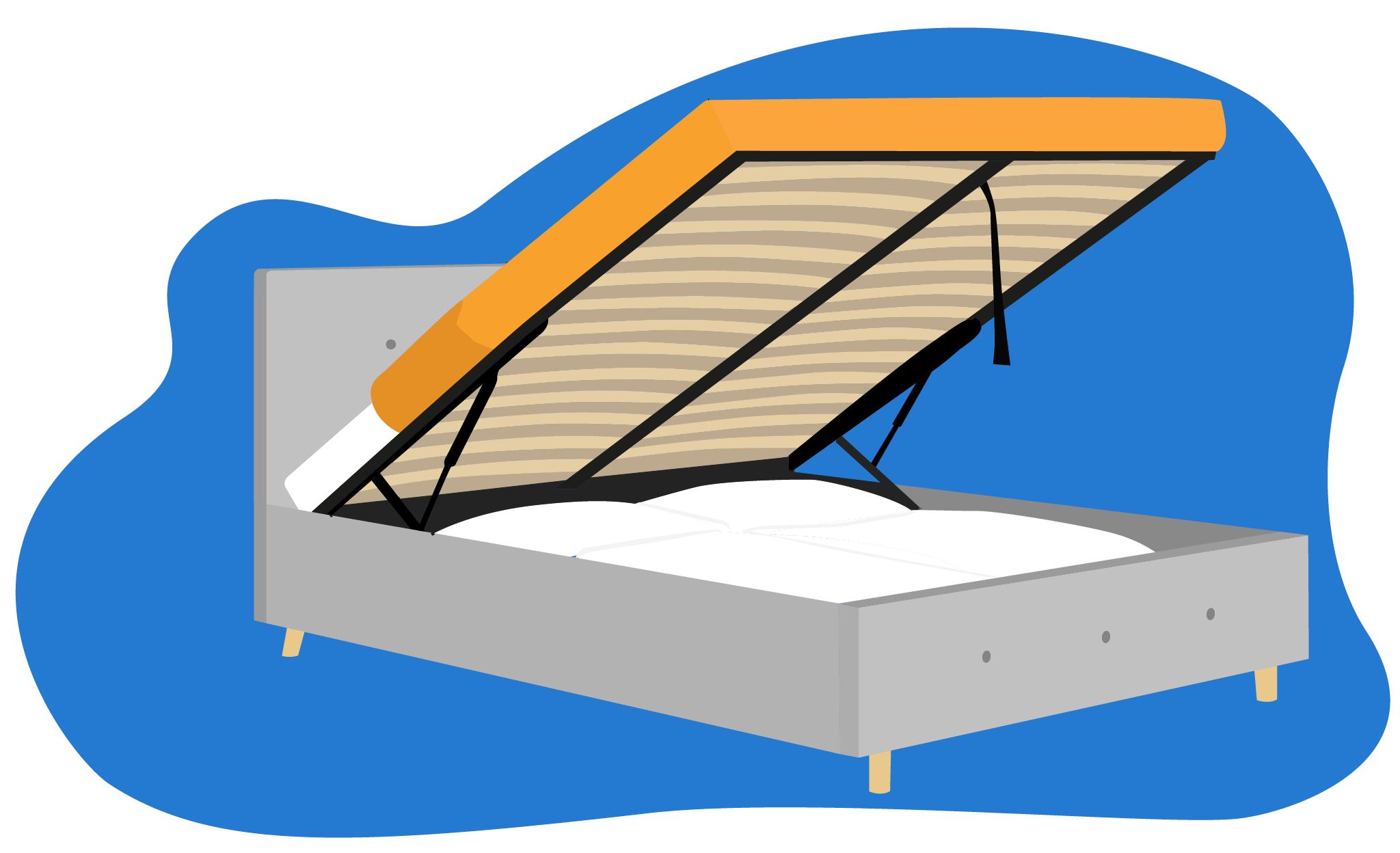 Cama con almacenamiento